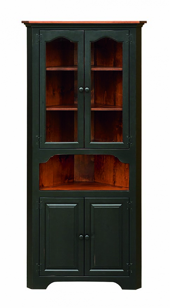 Large Corner Cupboard w/ Glass