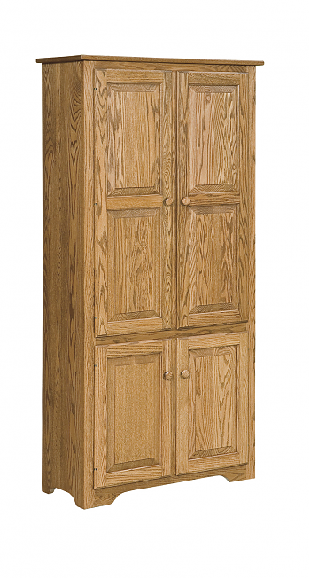 Bookase with Glass or Raised Panel Doors on Top