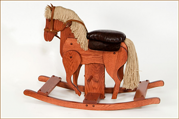 Childs Galloping Hobby Horse w/Leather Seat
