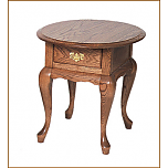 Queen Anne Oval End Table w/ Drawer