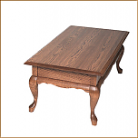 Queen Anne Rectangle Coffee Table w/ Drawer