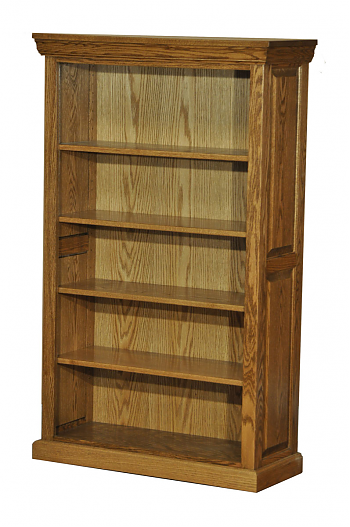 Traditional 5 Ft Bookcase with Raised Panel Sides
