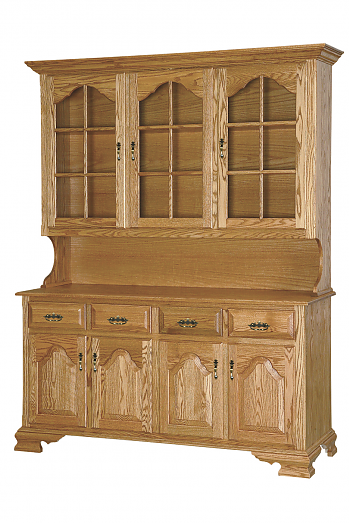65" China Buffet & Hutch w/ Wood Shelves