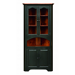 Large Colonial Style Corner Cupboard w/ Glass