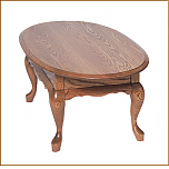 Queen Anne Oval Coffee Table W/ Drawer