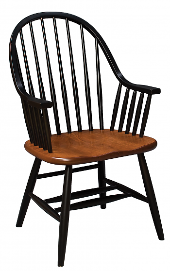 Eight Spindle Bow Back Arm Chair