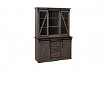 Barn Door Hutch with Glass Doors