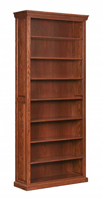 Traditional 8 Ft Bookcase with Raised Panel Sides