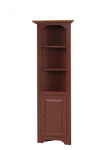 Small Corner Cabinet, Open w/ Wood Door