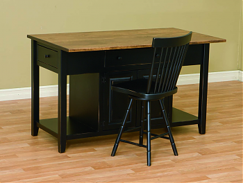 Large 5' Kitchen Island w/ 34" Extension Top