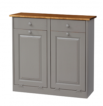 Double Trash Bin w/ Wood