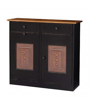 Trash Bin & Cabinet w/ Tin