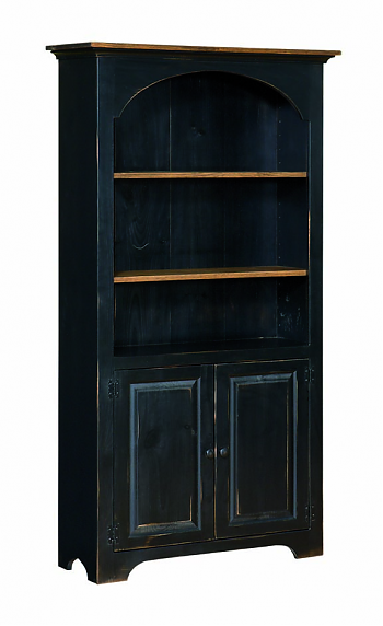 Large Colonial Style Bookcase w/ Doors