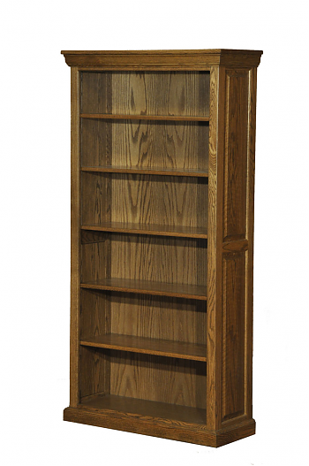 Traditional 6 Ft Bookcase with Raised Panel Sides