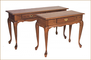 Queen Anne Sofa Table w/ 1 or 2 Drawers
