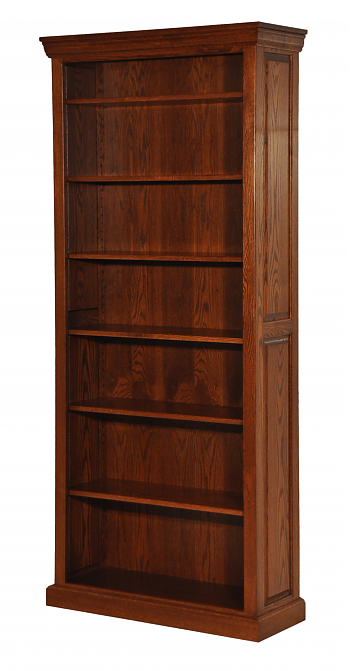 Traditional 7 Ft Bookcase with Raised Panel Sides