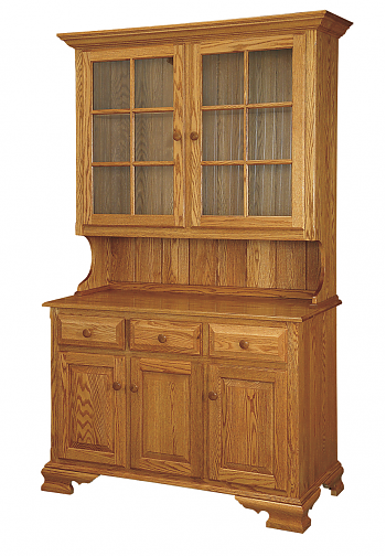 50" China Buffet & Hutch w/ Wood Shelves