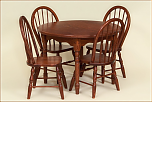 Oak Round Childs Table Set with 4 Chairs