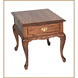 Queen Anne Rectangle End Table w/ Drawer