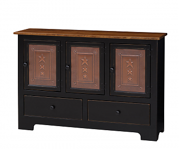 3 Door Hall Cabinet w/ Tin