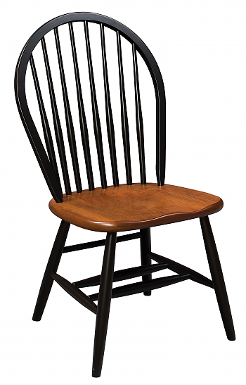 Eight Spindle Bow Back Side Chair