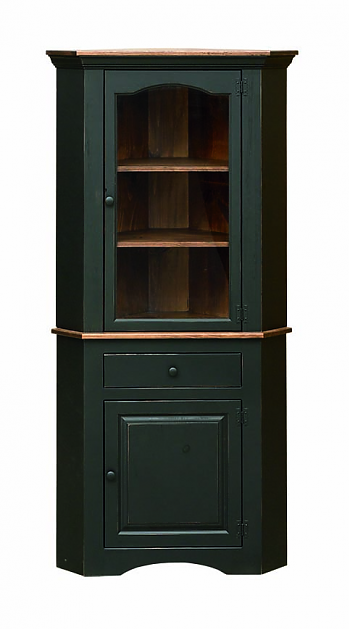 Corner Cupboard w/ Drawer & Glass Door